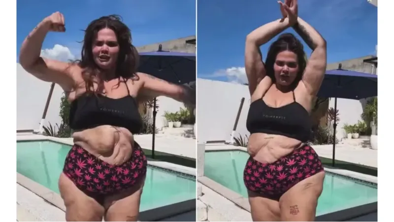 Após perder 90 kg, Thais Carla compartilha vídeo dançando de top e shortinho