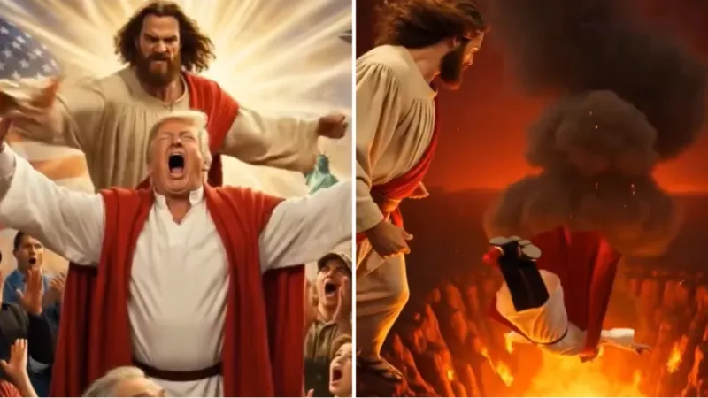 Vídeo iraniano feito com IA mostra Jesus agredindo Trump