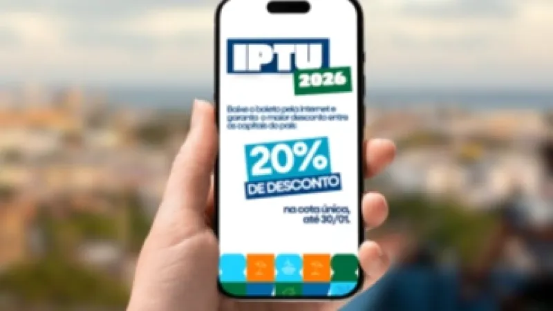 IPTU 2026 com 20% de desconto vence nesta sexta-feira (30); saiba como emitir a guia