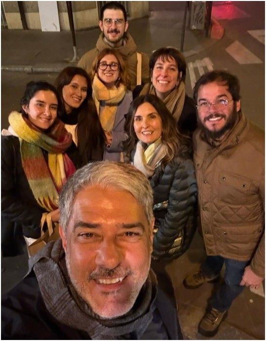 Fátima Bernardes e William Bonner posam juntos em viagem à França