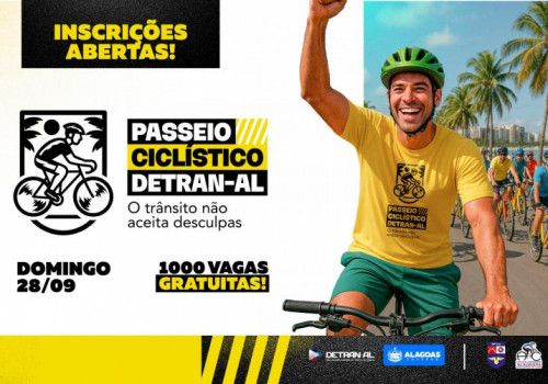 Detran abre inscrições gratuitas para o 1º Passeio Ciclístico