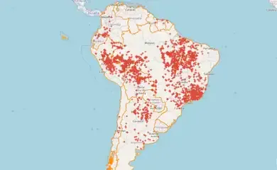 Brasil concentra 71,9% das queimadas na América do Sul nas últimas 48h