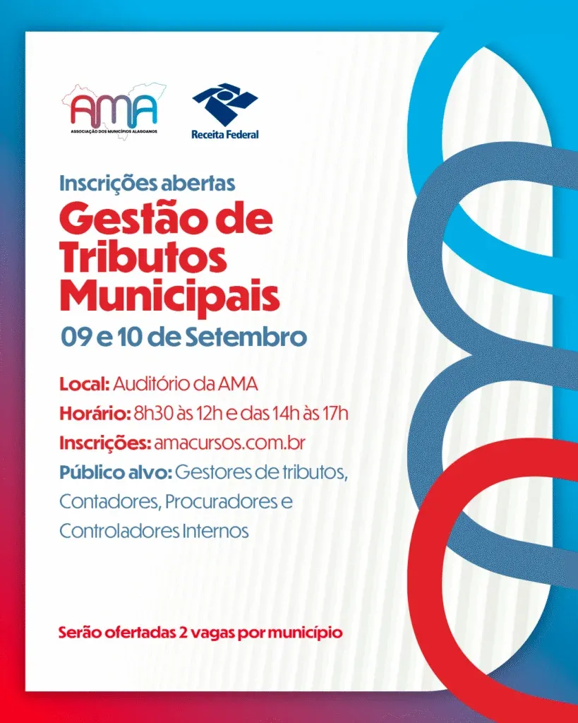 AMA abre inscrições para curso de Gestão de Tributos Municipais com foco na Reforma Tributária