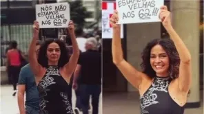 Claudia Ohana chama atenção em protesto sobre etarismo: ‘Número não me define’