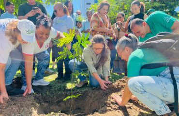 Diretora-executiva da Alurb celebra aniversário com plantio de três árvores na Praça do Skate em Maceió
