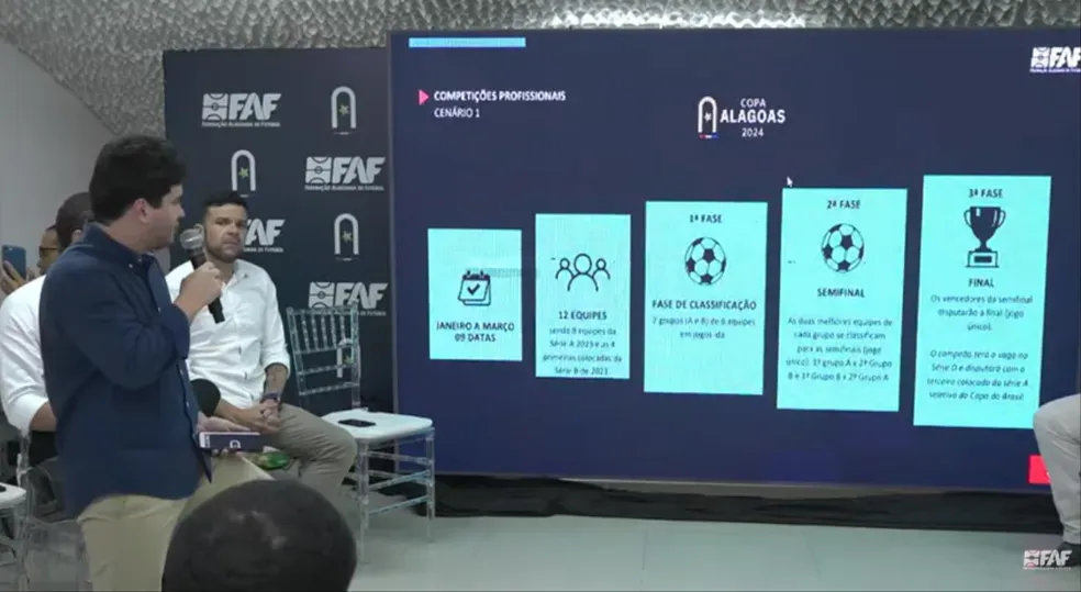 No Fórum do Futebol Alagoano, Feijó explica que pretende enxugar a Copa Alagoas 
