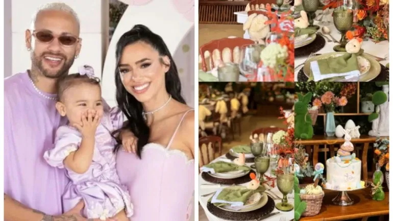 Neymar e Biancardi fazem culto especial de Páscoa com decoração de luxo