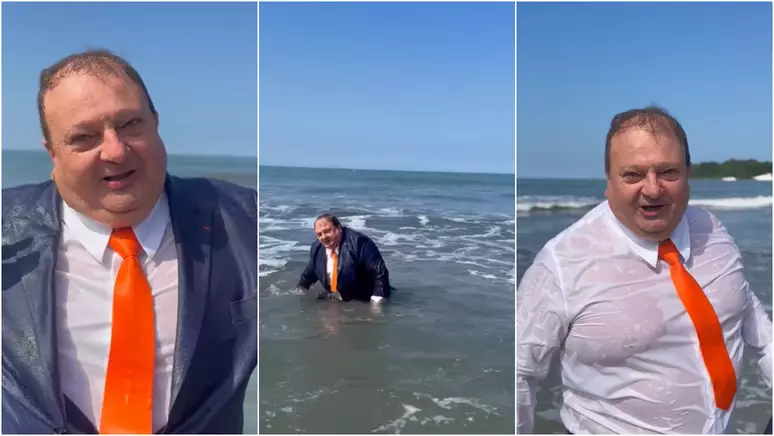 Jacquin vai à praia de terno para criticar clientes que vão de regata e chinelo em restaurantes