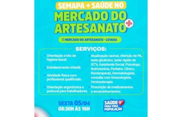 Saúde da Gente chega ao Mercado do Artesanato nesta sexta-feira (5)