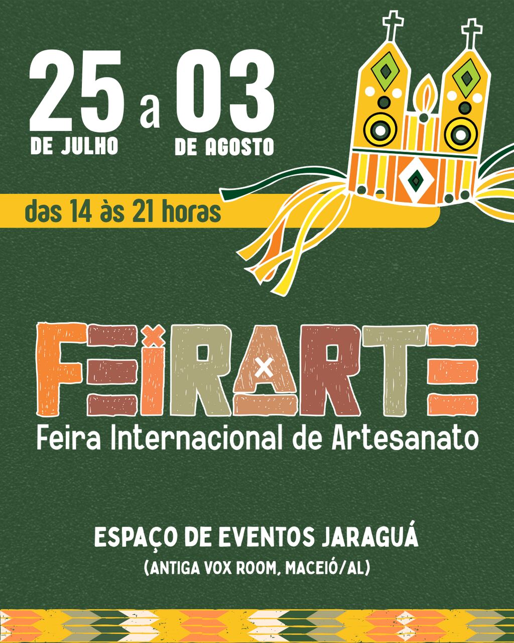 Feirarte: Feira Internacional de Artesanato inicia nesta sexta (25) com protagonismo da Arte e Cultura Alagoana