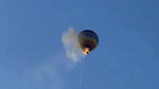 Balão pega fogo e cai em SC; ao menos oito pessoas morrem e 13 sobrevivem