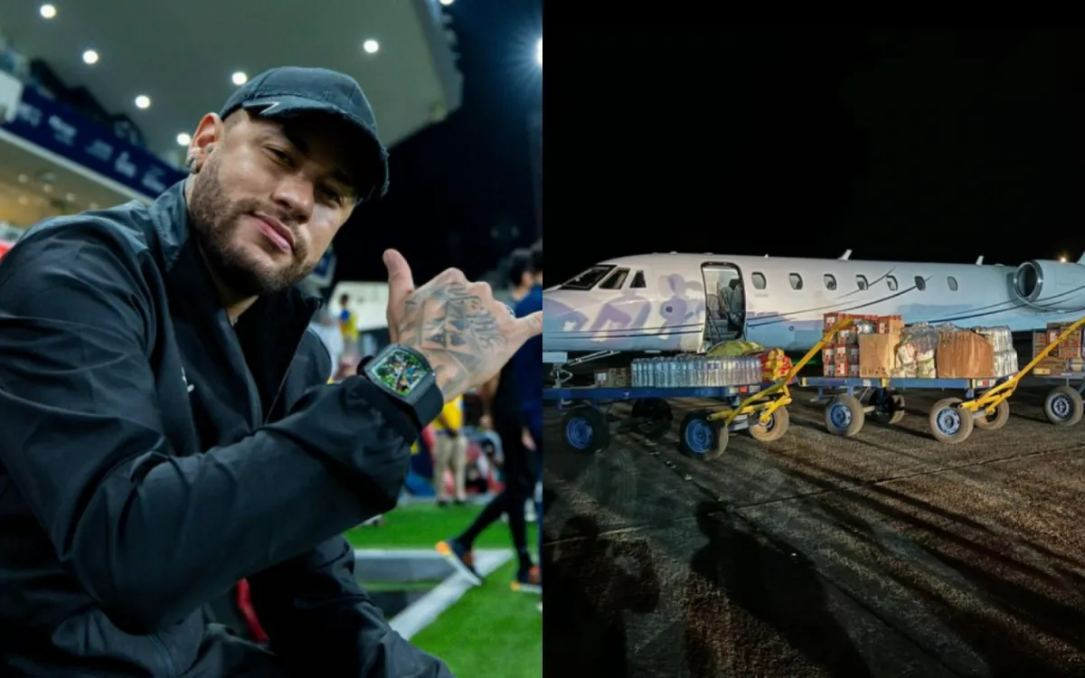 Neymar lota aeronaves com mantimentos para ajudar RS: 'Estou longe, mas estou orando'