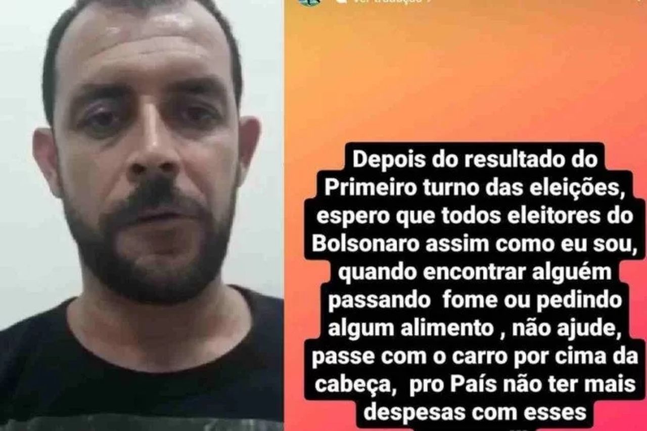 Ex-jogador pede que apoiadores de Bolsonaro atropelem pessoas que passam fome