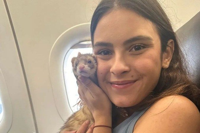 Estudante ganha direito de embarcar em avião com furão de estimação