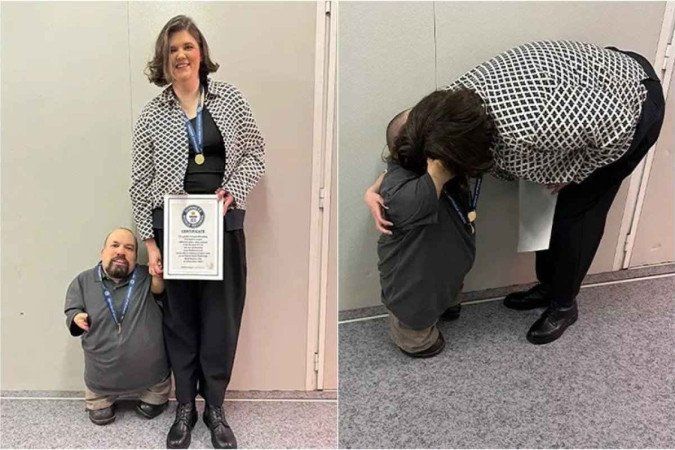 Casal quebra recorde com diferença de altura de 86 centímetros