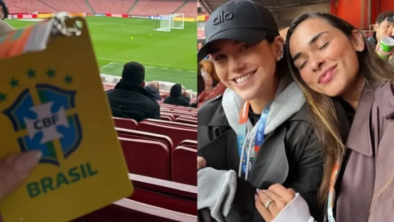 Tainá Militão e Duda Fournier viajam até Londres para acompanhar amistoso do Brasil