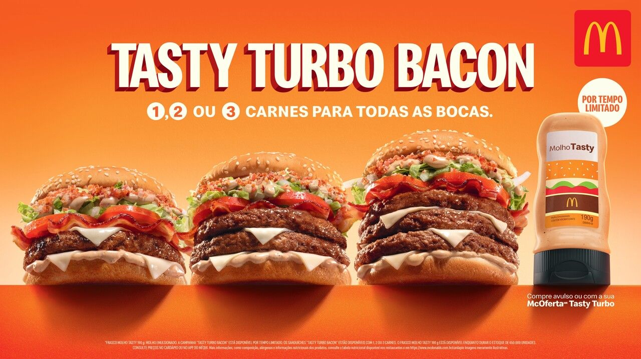 Para delírio dos fãs, McDonald’s traz Tasty Turbo Bacon e Molho Tasty em frasco 