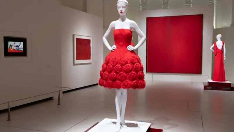 Vermelho icônico da Valentino é tema de exposição de moda e arte