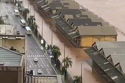 RS: Guaíba volta a subir, ultrapassa cota de inundação e alaga ruas novamente