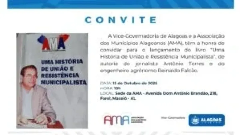 Vice-governador Ronaldo Lessa lança, na AMA, livro sobre municipalismo