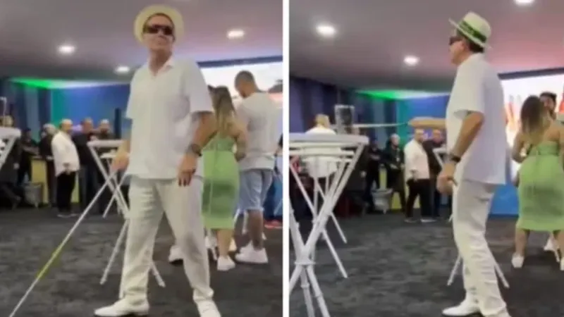 Eduardo Paes imita pessoas cegas em camarote da Sapucaí e é alvo de críticas; vídeo