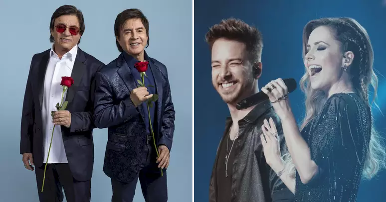 Encontro de gerações: Chitãozinho e Xororó e Sandy & Junior sacodem o BBB 25