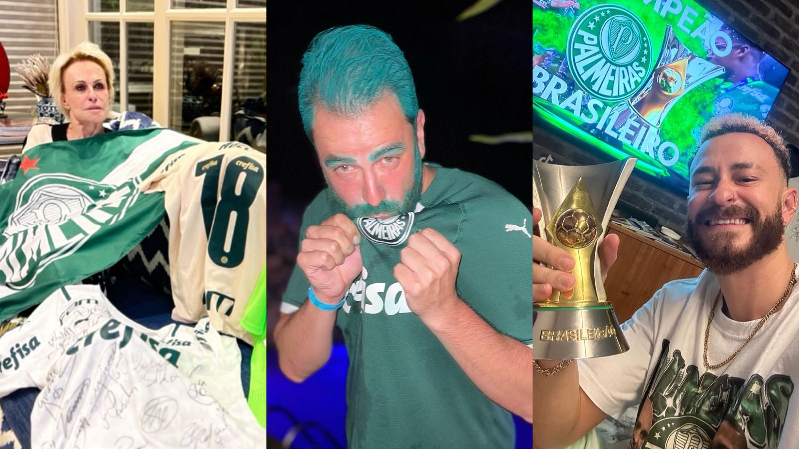 Famosos comemoram título brasileiro do Palmeiras nas redes sociais