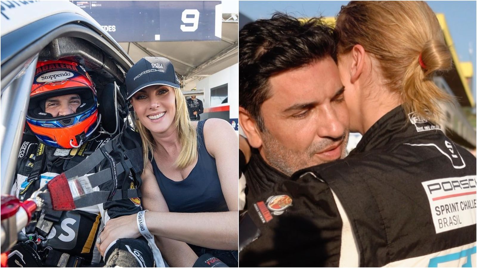 Ana Hickmann curte adrenalina ao lado de Edu Guedes em corrida de carro: ‘Voltas rápidas’