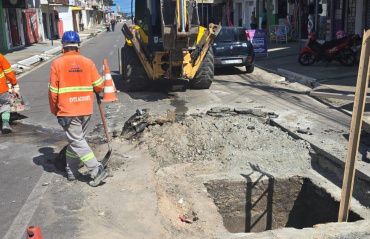 Infraestrutura realiza obra emergencial em galeria de drenagem no Clima Bom