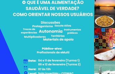 Saúde abre inscrições para oficina sobre promoção à alimentação saudável
