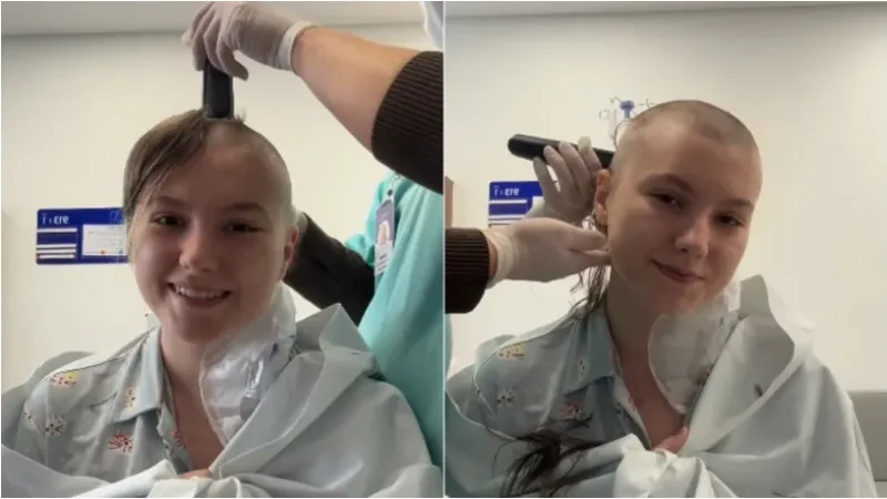 Isabel Veloso raspa a cabeça pela 6ª vez antes do transplante de medula