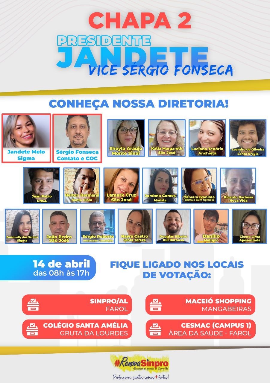 Candidatos à eleição do Sinpro/AL vão de encontro à organização
