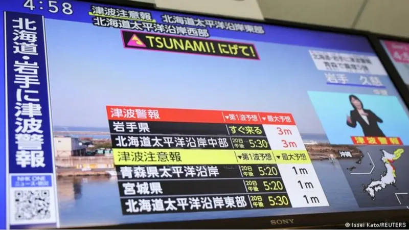 Tsunami atinge Japão após terremoto; autoridades alertam para ondas de até 3 metros