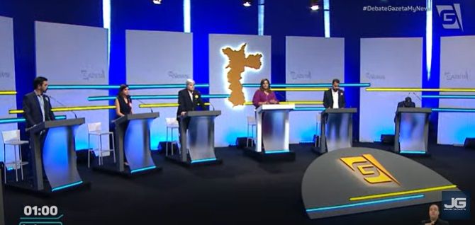 Datena avança sobre púlpito de Pablo Marçal durante bate-boca e o chama de ‘fascista’