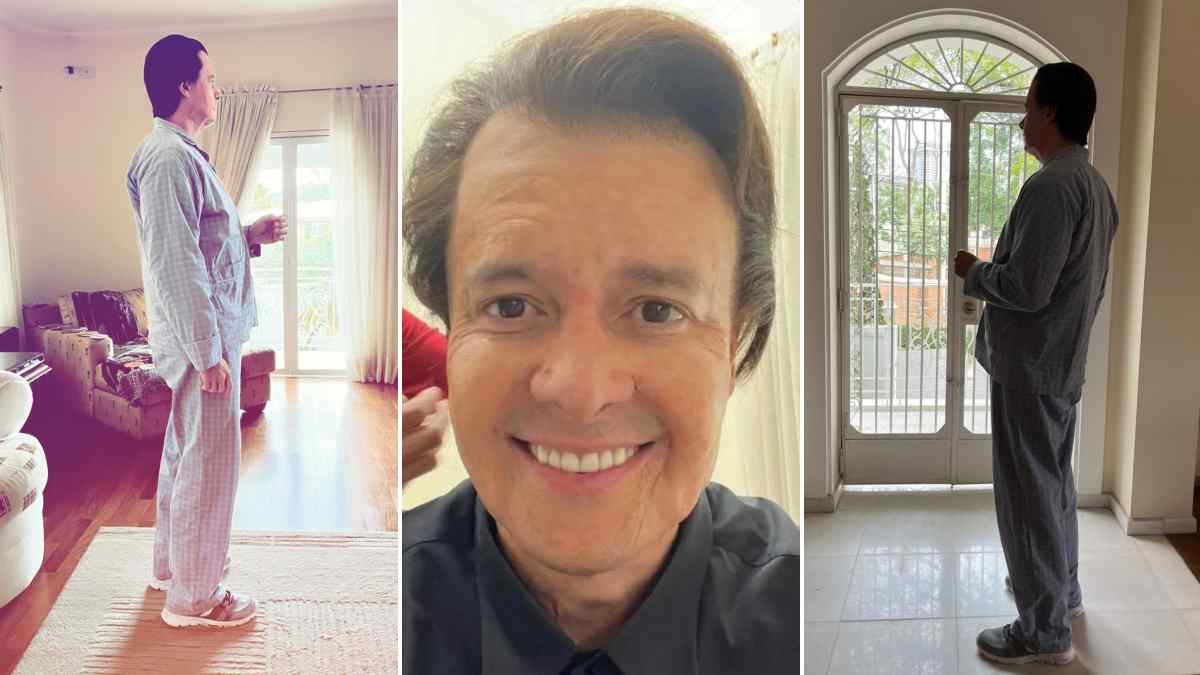 Rodrigo Faro mostra caracterização para viver Silvio Santos no cinema