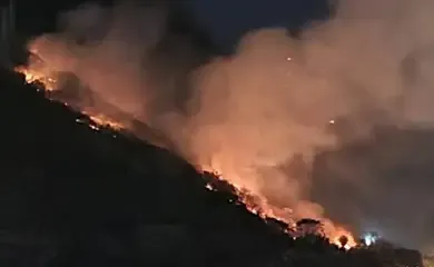 Bombeiros combatem fogo na Floresta da Tijuca por mais de 14 horas