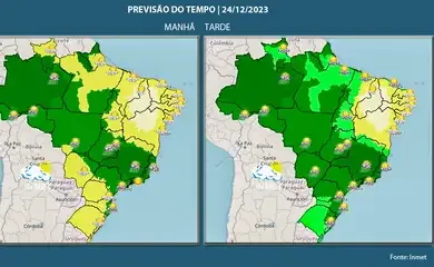 Noite de Natal pode ser chuvosa na maior parte do país