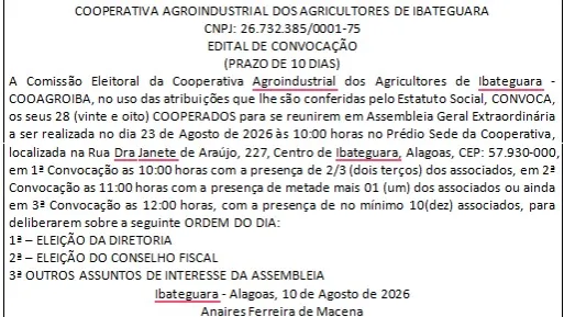 Edital de Convocação