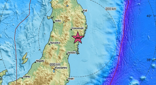 Terremoto de 6 graus abala o nordeste do Japão