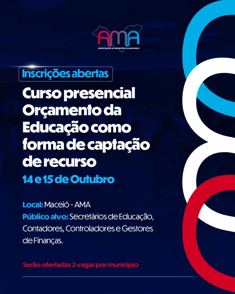 AMA abre inscrições para curso sobre orçamento da Educação e captação de recursos