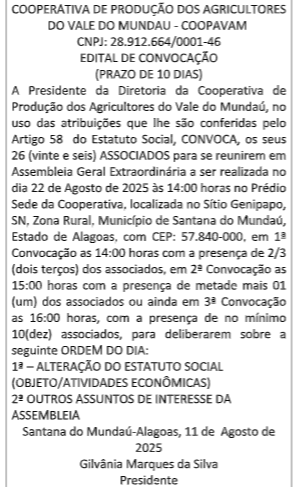 Edital de Convocação