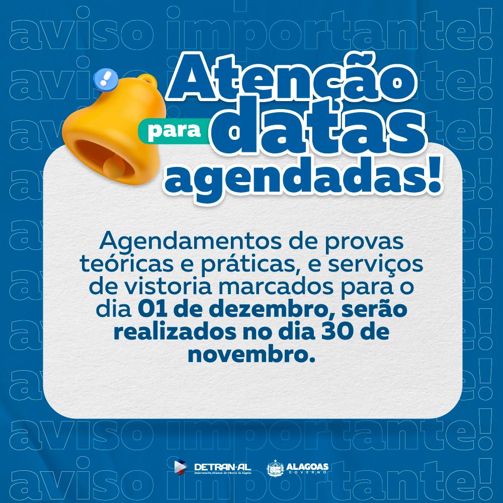 Detran Alagoas – Feriado Dia do Evangélico