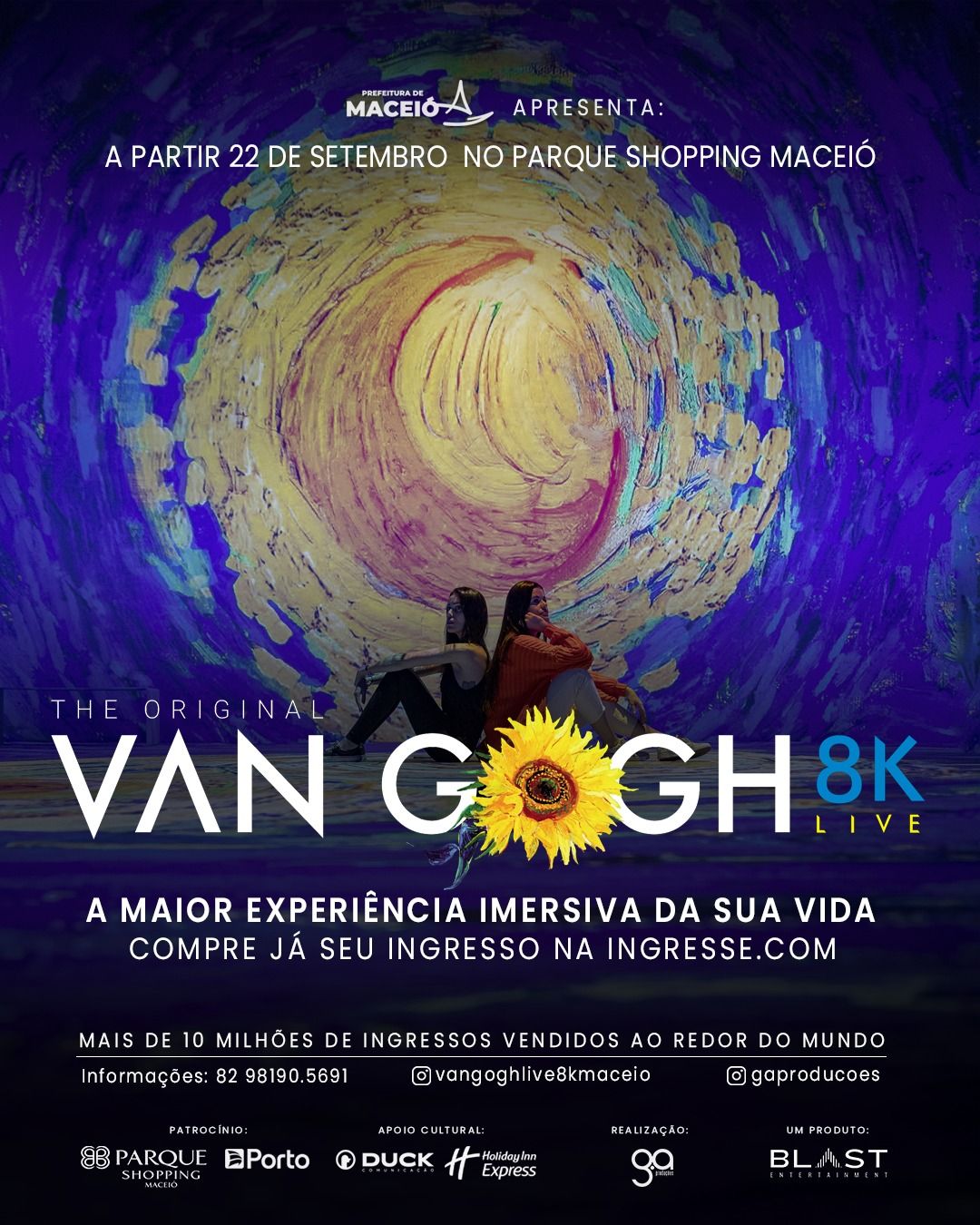 Exposição Van Gogh 8K (Abertura) - 22 de Setembro: Parque Shopping Maceió