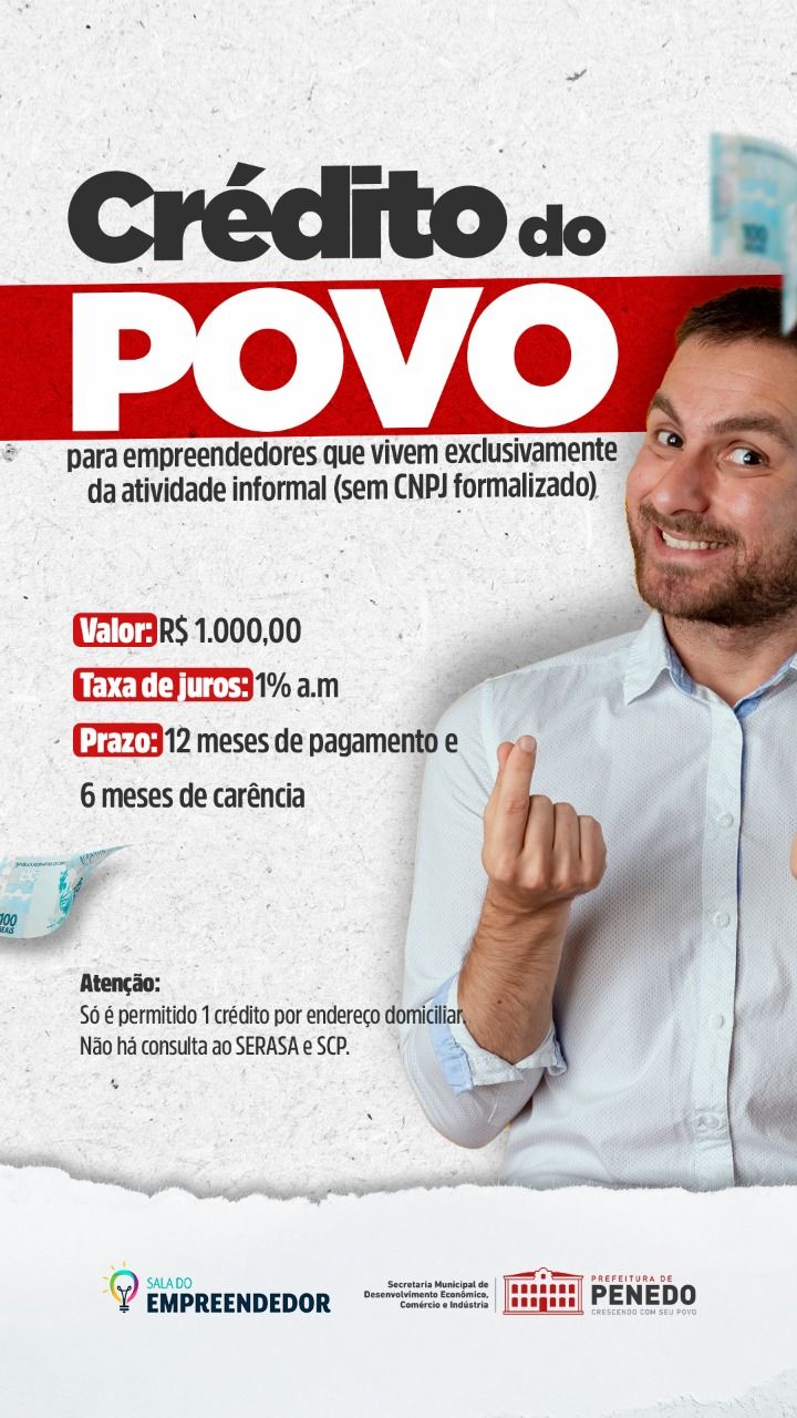 Crédito do Povo está disponível em Penedo na Sala do Empreendedor Municípios