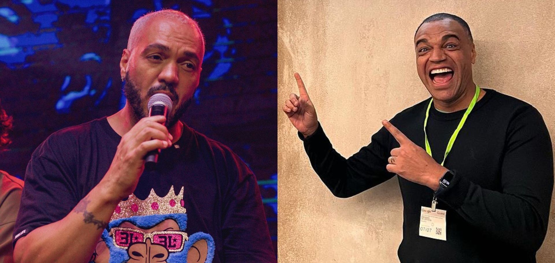 Denílson surge ouvindo música do cantor Belo após pagamento de dívida e brinca: ‘Demorou’