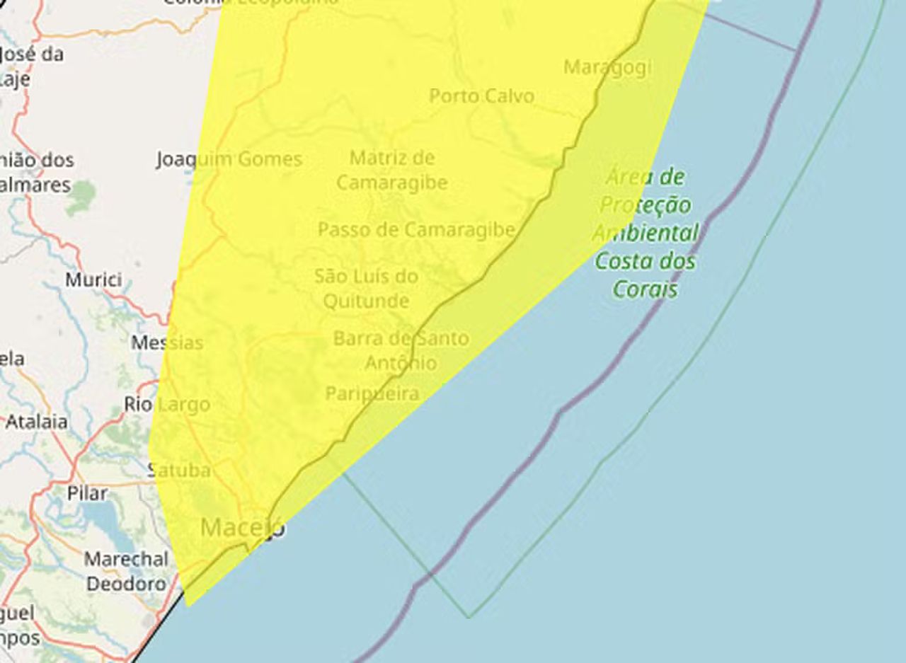 Inmet prevê fortes chuvas em mais de 20 munícipios de Alagoas; veja a lista