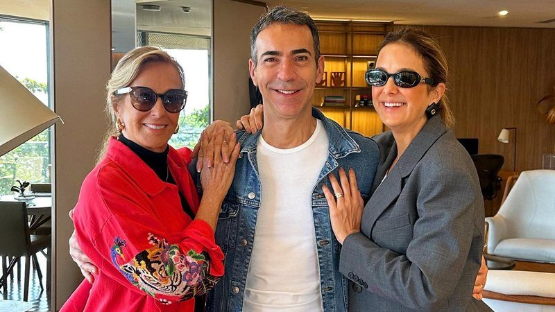 Cesar Tralli faz declaração para Helô e Ticiane Pinheiro: "Mulheres encantadoras"