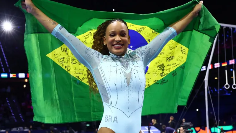 Rebeca Andrade conquista o tri no Mundial de Ginástica na Holanda