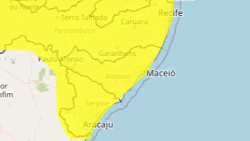 Inmet emite alerta de chuvas intensas para todos os municípios de Alagoas