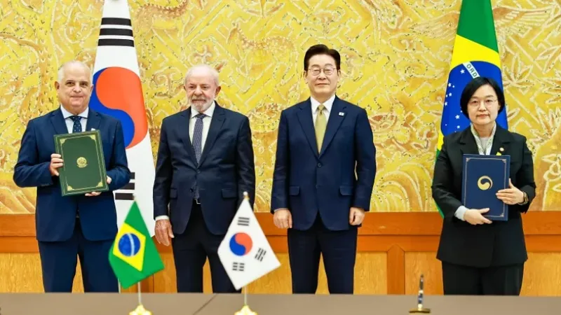 Lula e o presidente da Coreia do Sul lançam plano de ação bilateral